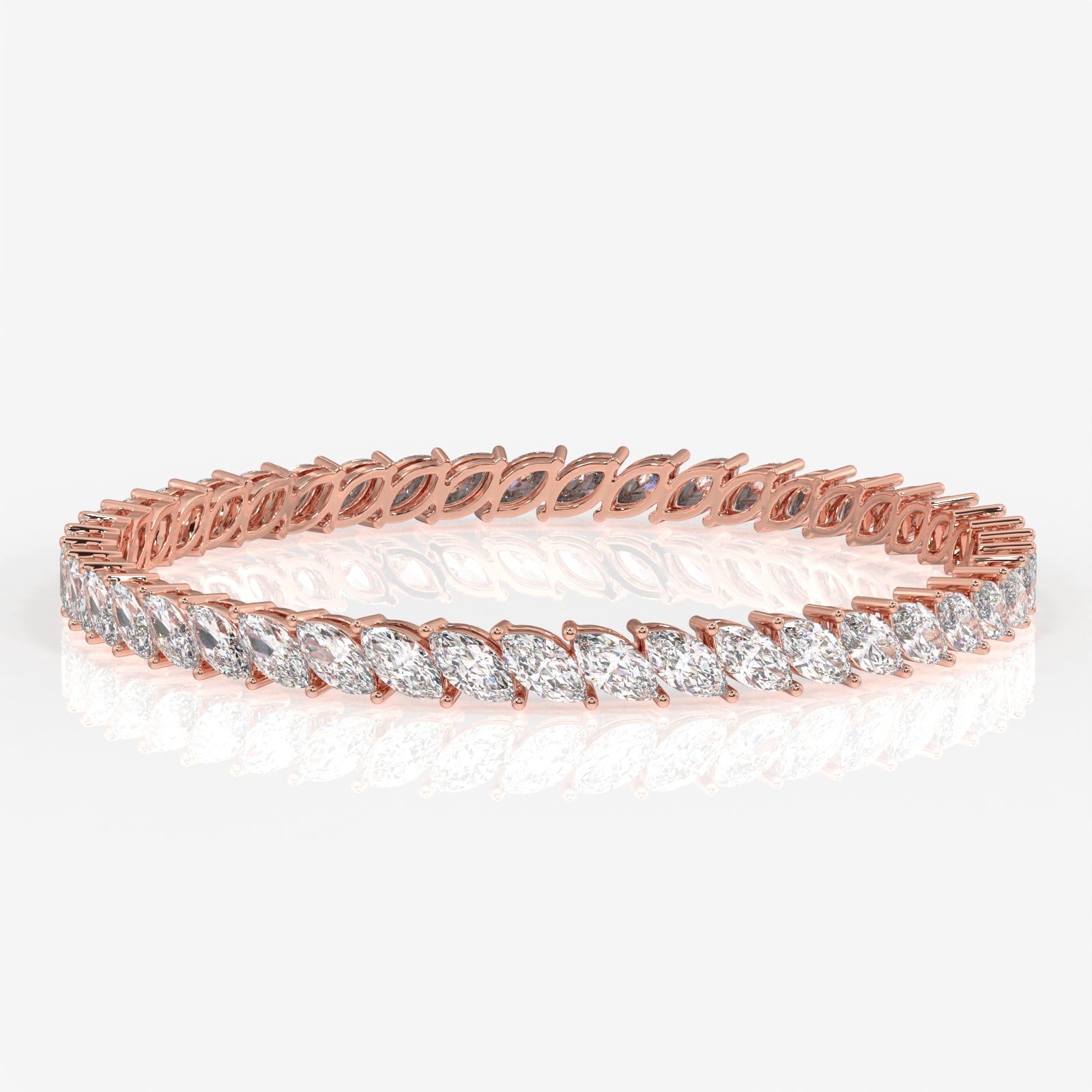 Buy Cartbazaar Marquise Cut Lab Grown Diamond 14K Gold Bangle