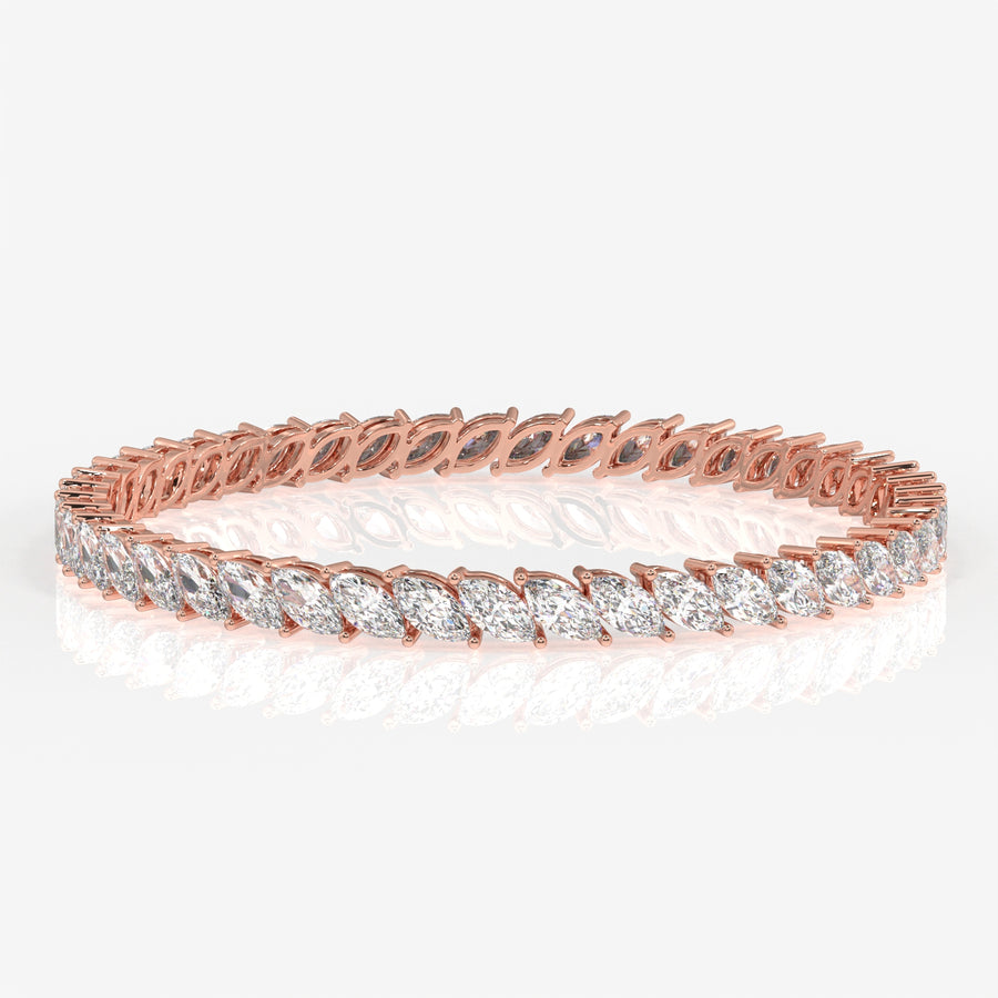 Buy Cartbazaar Marquise Cut Lab Grown Diamond 14K Gold Bangle
