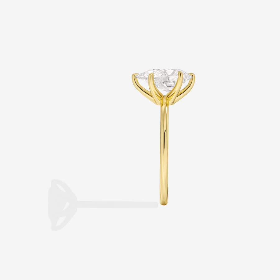 Buy Caratbazaar Marquise Cut Lab Grown Diamond Petite Solitaire Engagement 14K Gold Ring