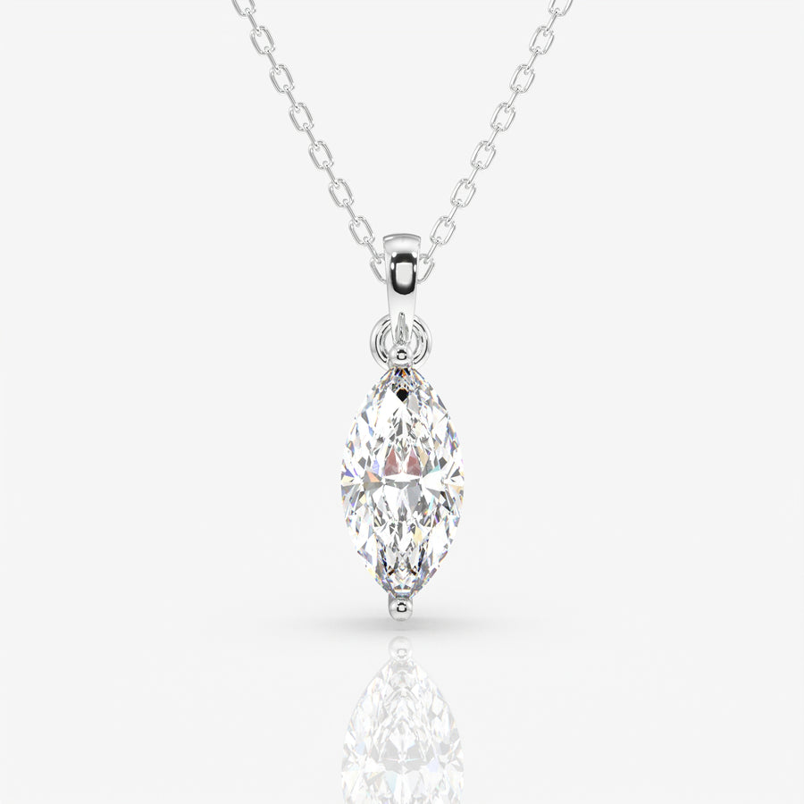 Buy Caratbazaar Marquise Cut Lab Grown Diamond Solitaire 14k Gold Pendant