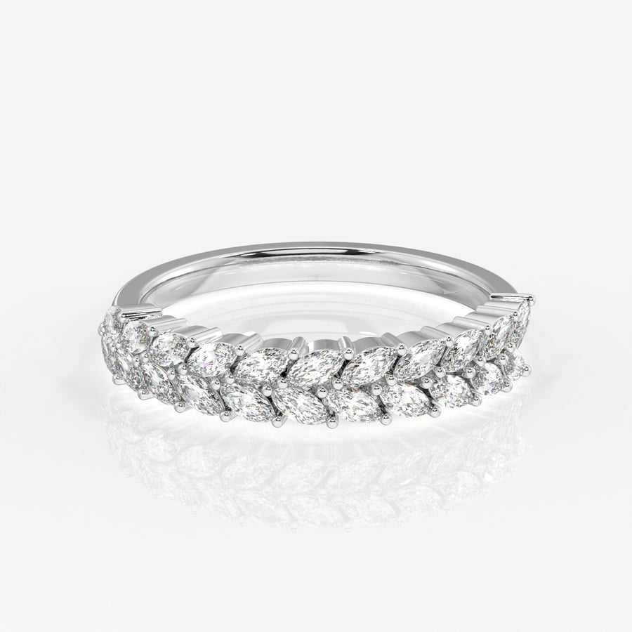 Buy Caratbazaar Marquise Cut Lab Grown Diamond Wedding Band 14k Gold Ring