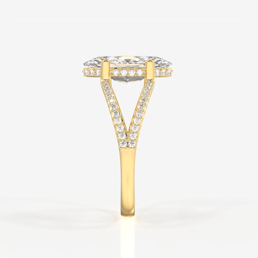 Buy Caratbazaar Marquise Cut Moissanite Diamond Engagement Sterling Silver Ring