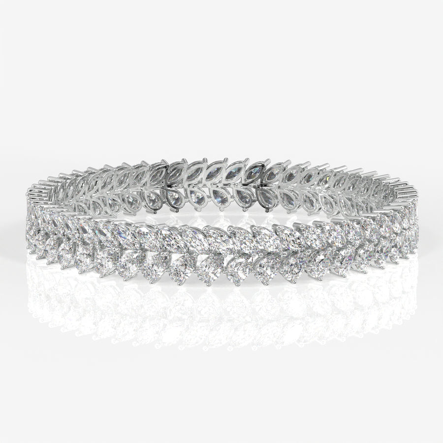 Buy Caratbazaar Marquise and Pear Cut Moissanite Diamond Sterling Silver Bangle