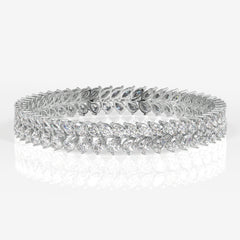 Buy Caratbazaar Marquise and Pear Cut Moissanite Diamond Sterling Silver Bangle