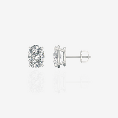 Buy Caratbazaar Oval Cut  Lab Grown Diamond Stud 14k Gold Earrings