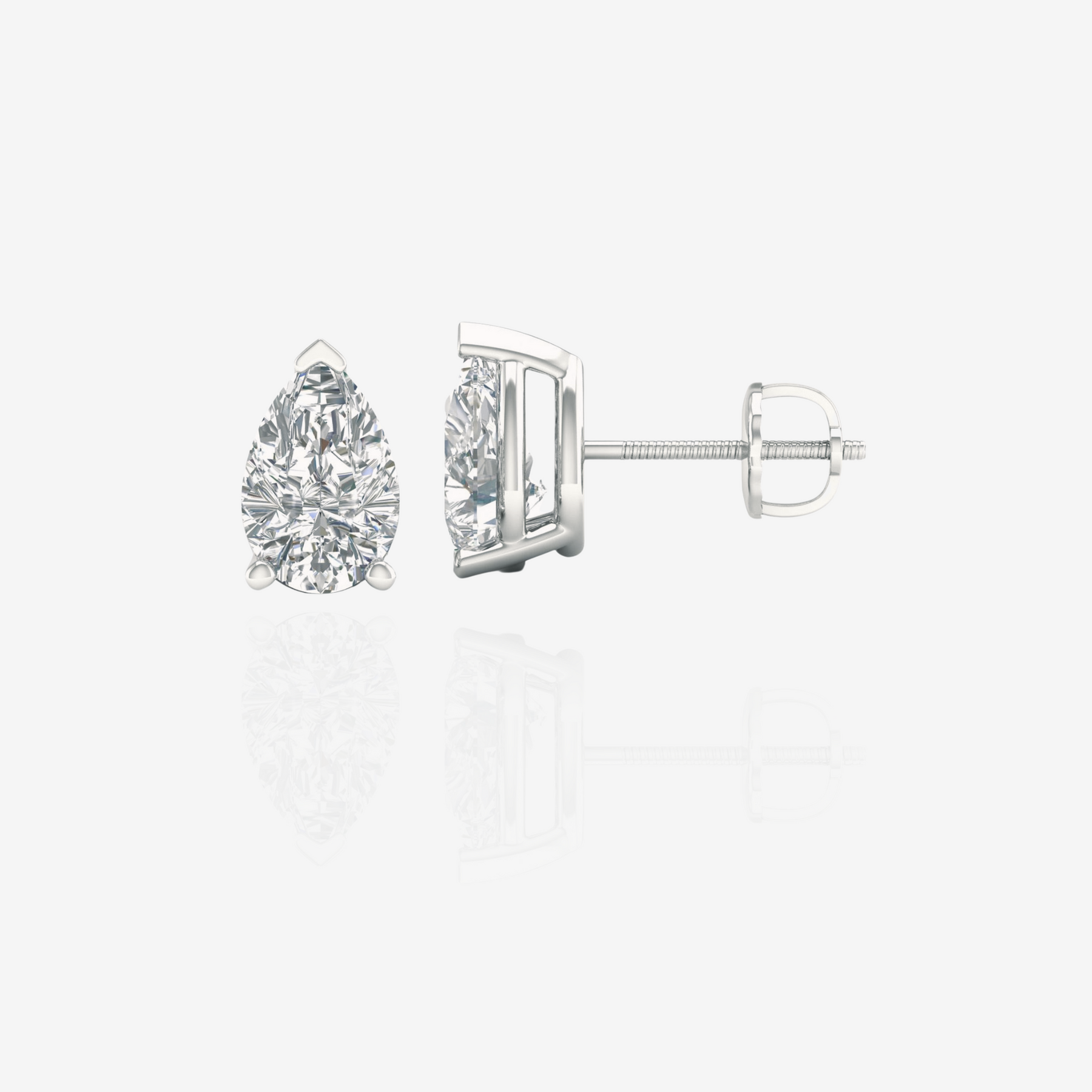 Buy Caratbazaar Pear Cut Lab Grown Diamond Certified Stud 14k Gold Earrings