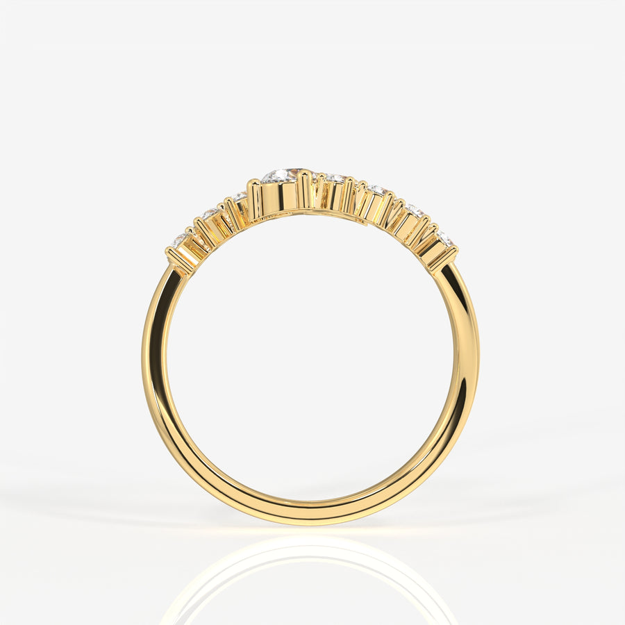 Buy Caratbazaar Pear Cut Moissanite Diamond Daily Wear 18K Gold Ring