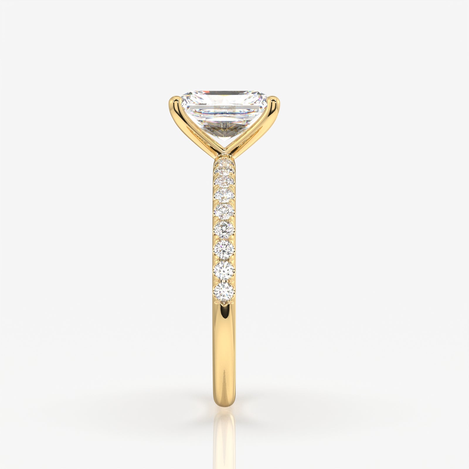 Buy Caratbazaar Radiant Cut Moissanite Diamond Pave Sterling Silver Ring