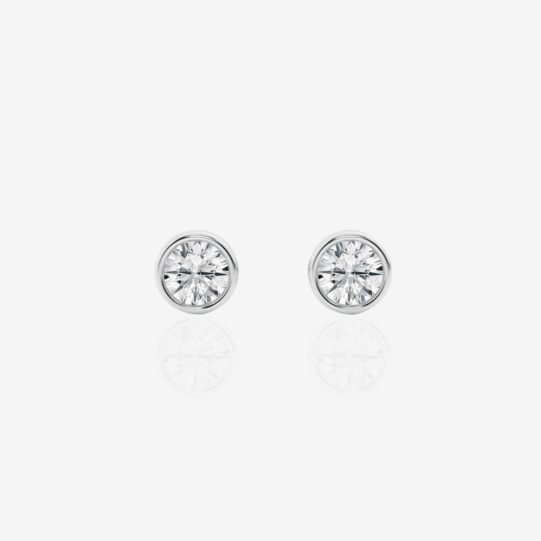 Buy Caratbazaar Round Cut Lab Grown Diamond Bezel Stud 14k Gold Earrings