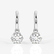 Buy Caratbazaar Round Cut Lab Grown Diamond Dangle 14K Gold Earrings