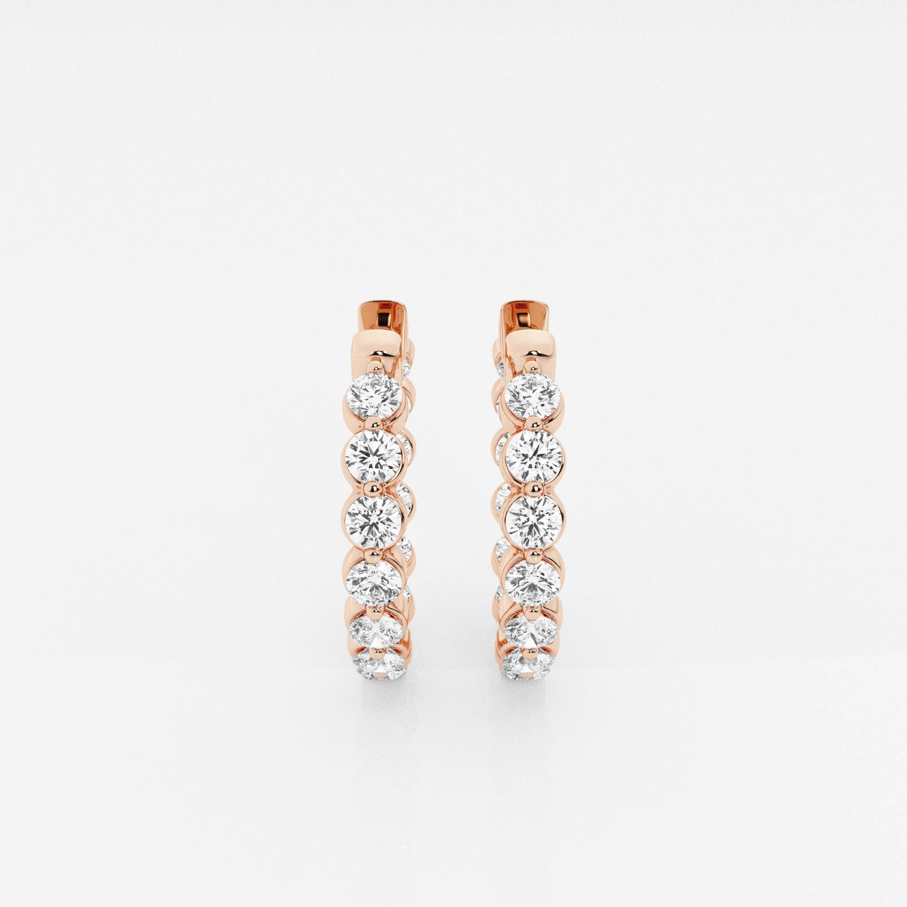 Buy Caratbazaar Round Cut Lab Grown Diamond Floating Hoop 14k Gold Earrings