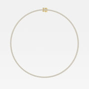 Buy Caratbazaar Round Cut Lab Grown Diamond Four Prong Tennis Fashion 14K Gold Necklace