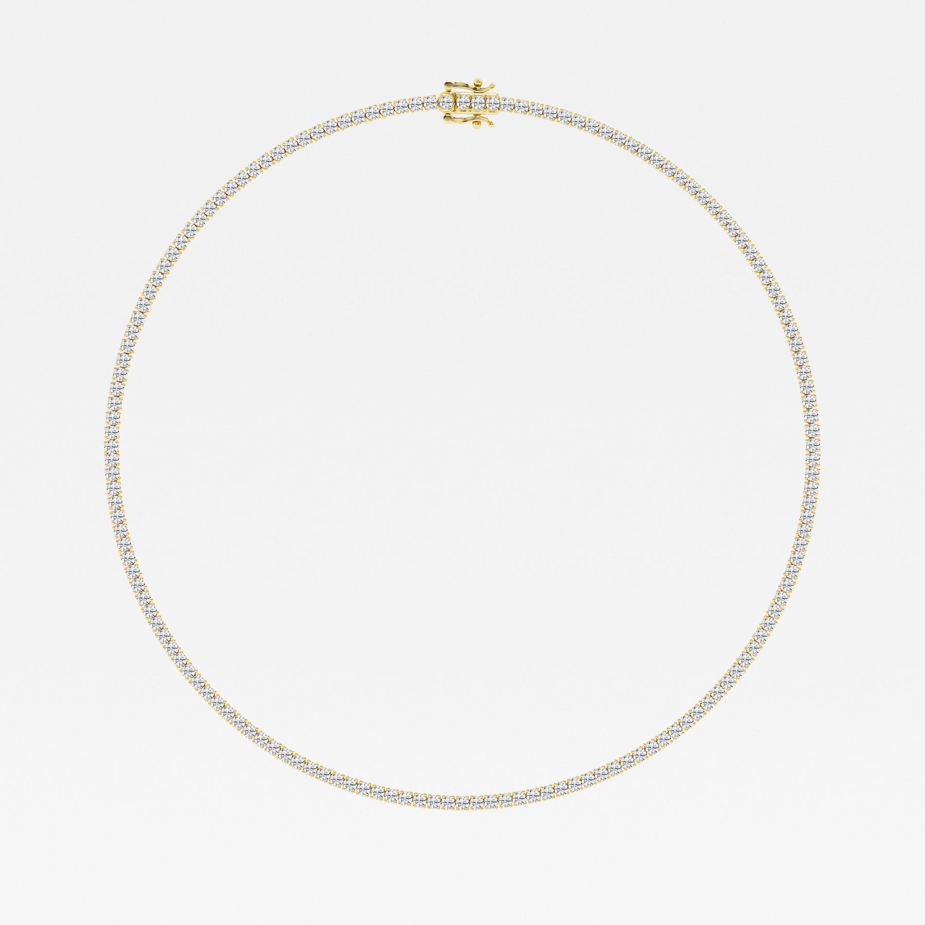 Buy Caratbazaar Round Cut Lab Grown Diamond Four Prong Tennis Fashion 14K Gold Necklace