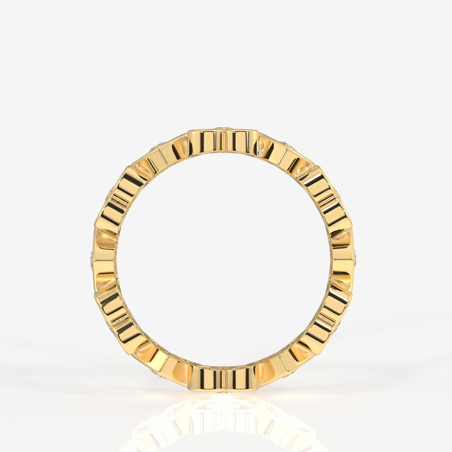 Buy Caratbazaar Round Cut Lab Grown Diamond Heart Eternity 18k Gold Band Ring