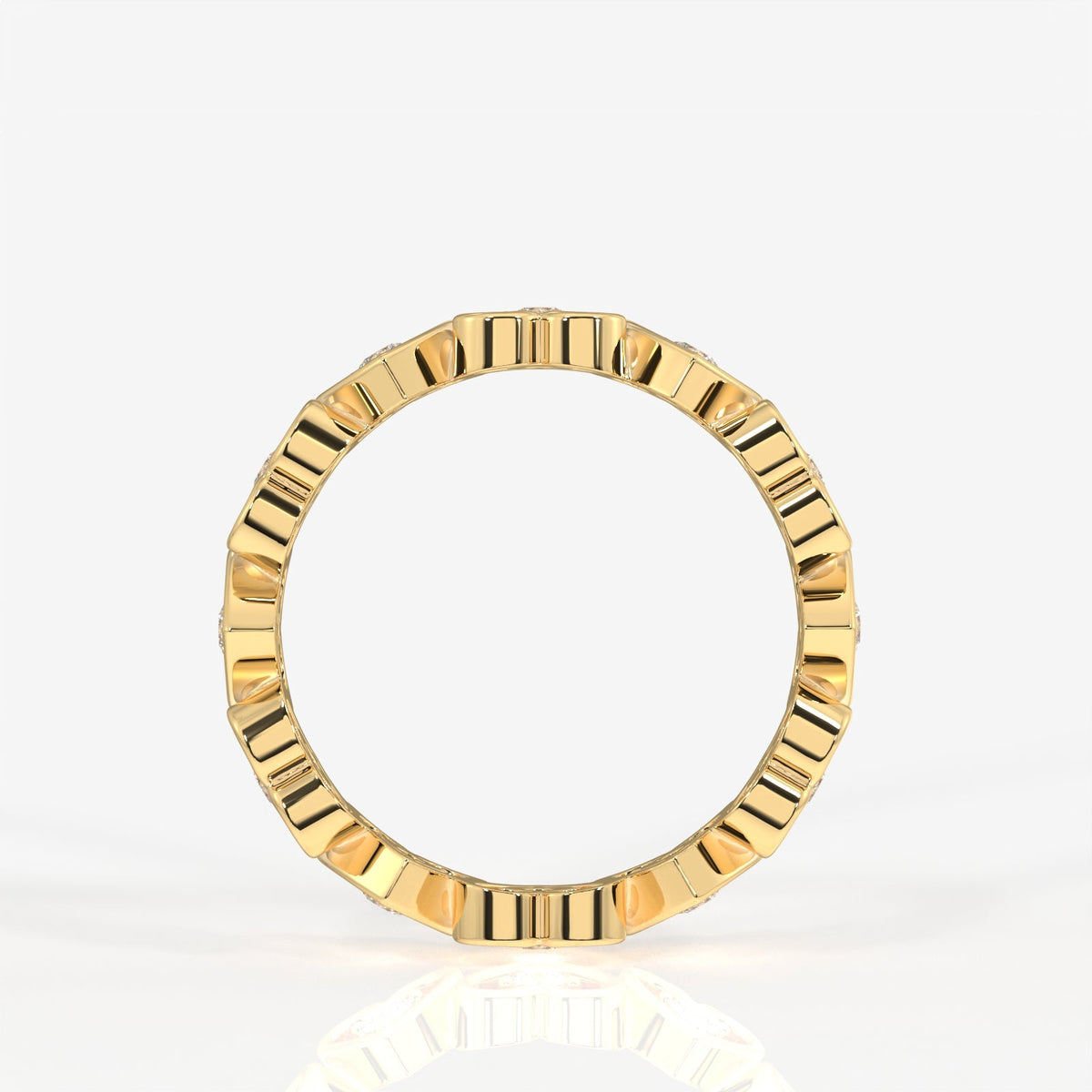 Buy Caratbazaar Round Cut Lab Grown Diamond Heart Eternity 18k Gold Band Ring