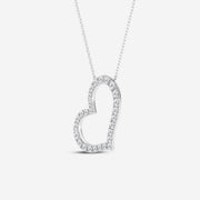 Buy Caratbazaar Round Cut Lab Grown Diamond Heart Fashion 14k Gold Pendant