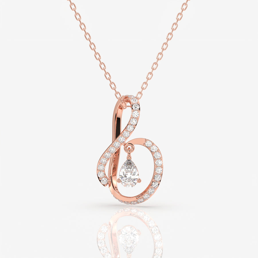 Buy Caratbazaar Round Cut Lab Grown Diamond Pear Prestige Fashion 14k Gold Pendant