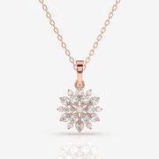 Buy Caratbazaar Round Cut Lab Grown Diamond Petal Essence Fashion 14k Gold Pendant