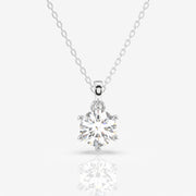 Buy Caratbazaar Round Cut Lab Grown Diamond Six Prong 14k Gold Pendant