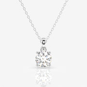Buy Caratbazaar Round Cut Lab Grown Diamond Solitaire Four Prongs 14k Gold Pendant