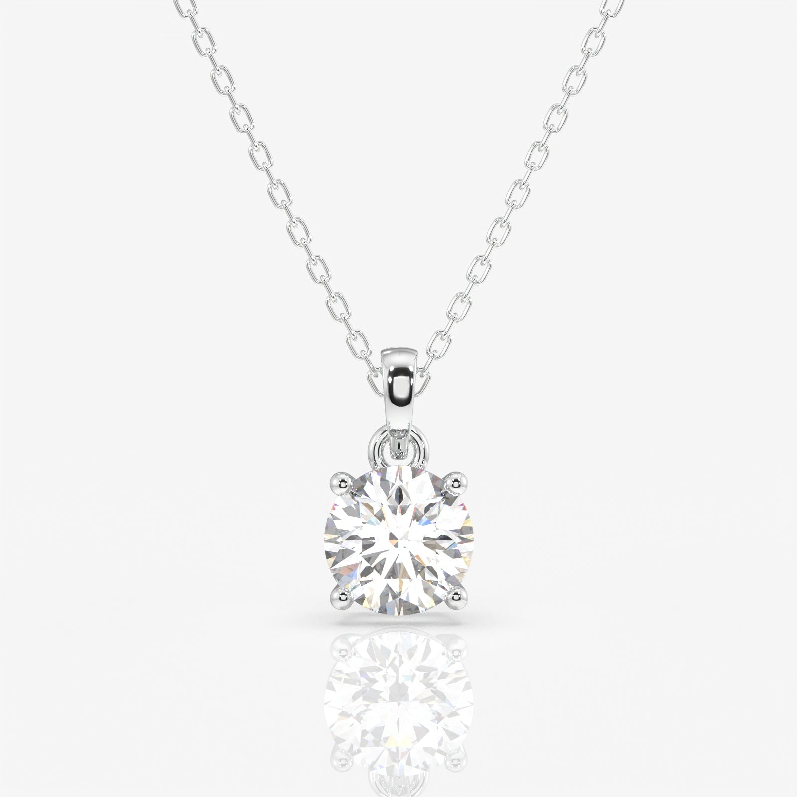 Buy Caratbazaar Round Cut Lab Grown Diamond Solitaire Four Prongs 14k Gold Pendant