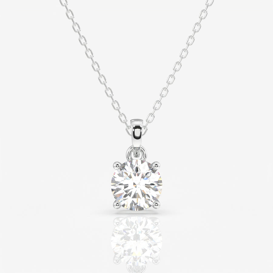 Buy Caratbazaar Round Cut Lab Grown Diamond Solitaire Four Prongs 14k Gold Pendant