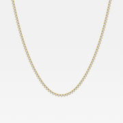 Buy Caratbazaar Round Cut Lab Grown Diamond Three Prong Tennis 14K Gold Necklace