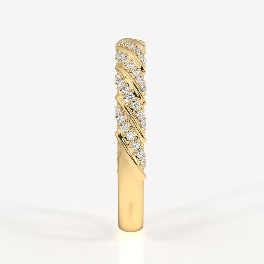 Buy Caratbazaar Round Cut Lab Grown Diamond Wedding Band 14k Gold Ring