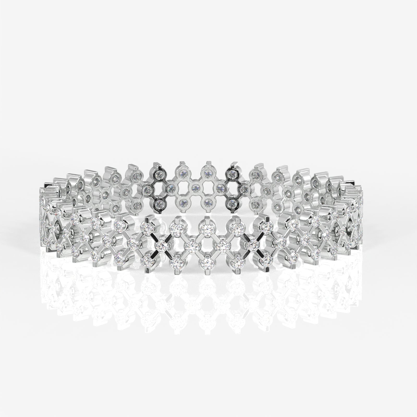 Buy Caratbazaar Round Cut Moissanite Diamond 18K Gold Bangle