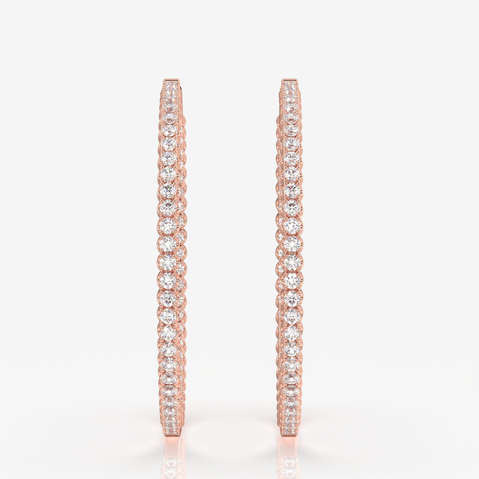 Buy Caratbazaar Round Cut Moissanite Diamond Bigger Hoop 18k Gold Earrings