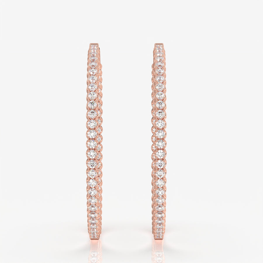 Buy Caratbazaar Round Cut Moissanite Diamond Bigger Hoop 18k Gold Earrings