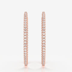 Buy Caratbazaar Round Cut Moissanite Diamond Bigger Hoop 18k Gold Earrings