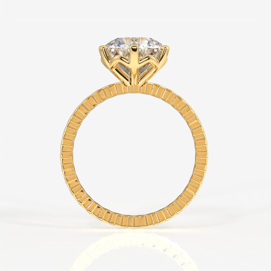 Buy Caratbazaar Round Cut Moissanite Diamond Engagement Sterling Silver Ring