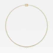 Buy Caratbazaar Round Cut Moissanite Diamond Tennis 18k Gold Necklace