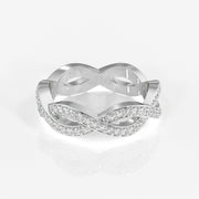 Buy Caratbazaar Round Cut Moissanite Diamond twisted Eternity Sterling Silver Band