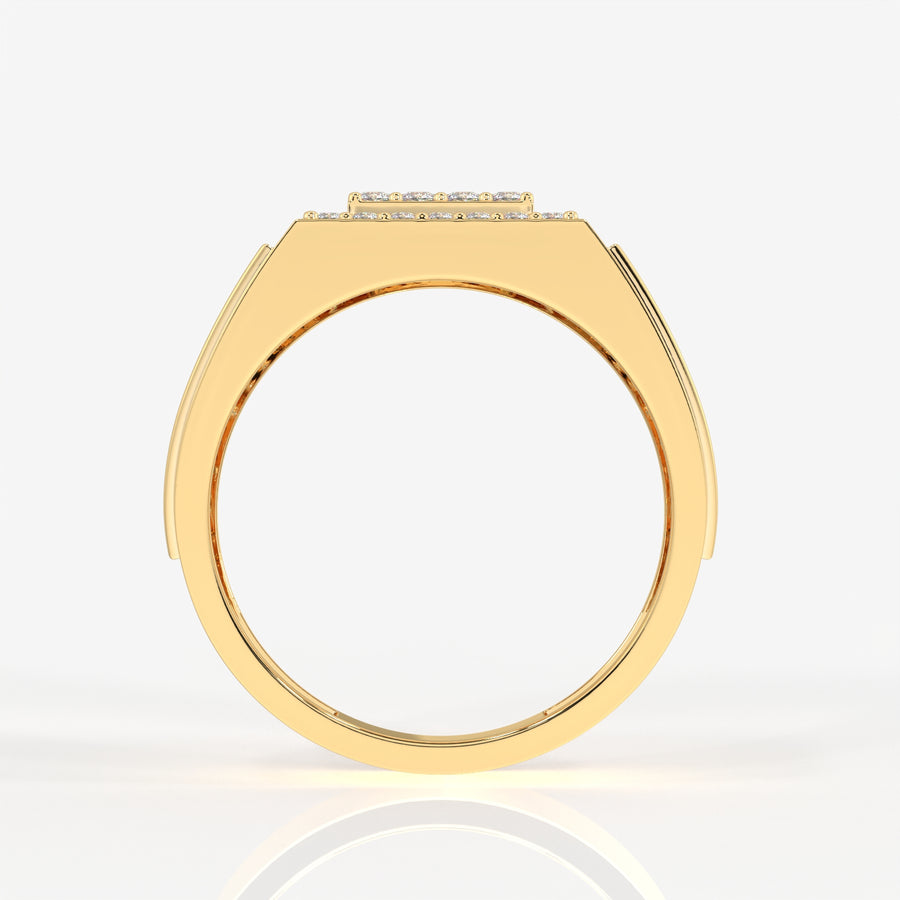 Buy Caratbazaar Royal Grid Lab Grown Diamond Men's 14K Yellow Gold Ring