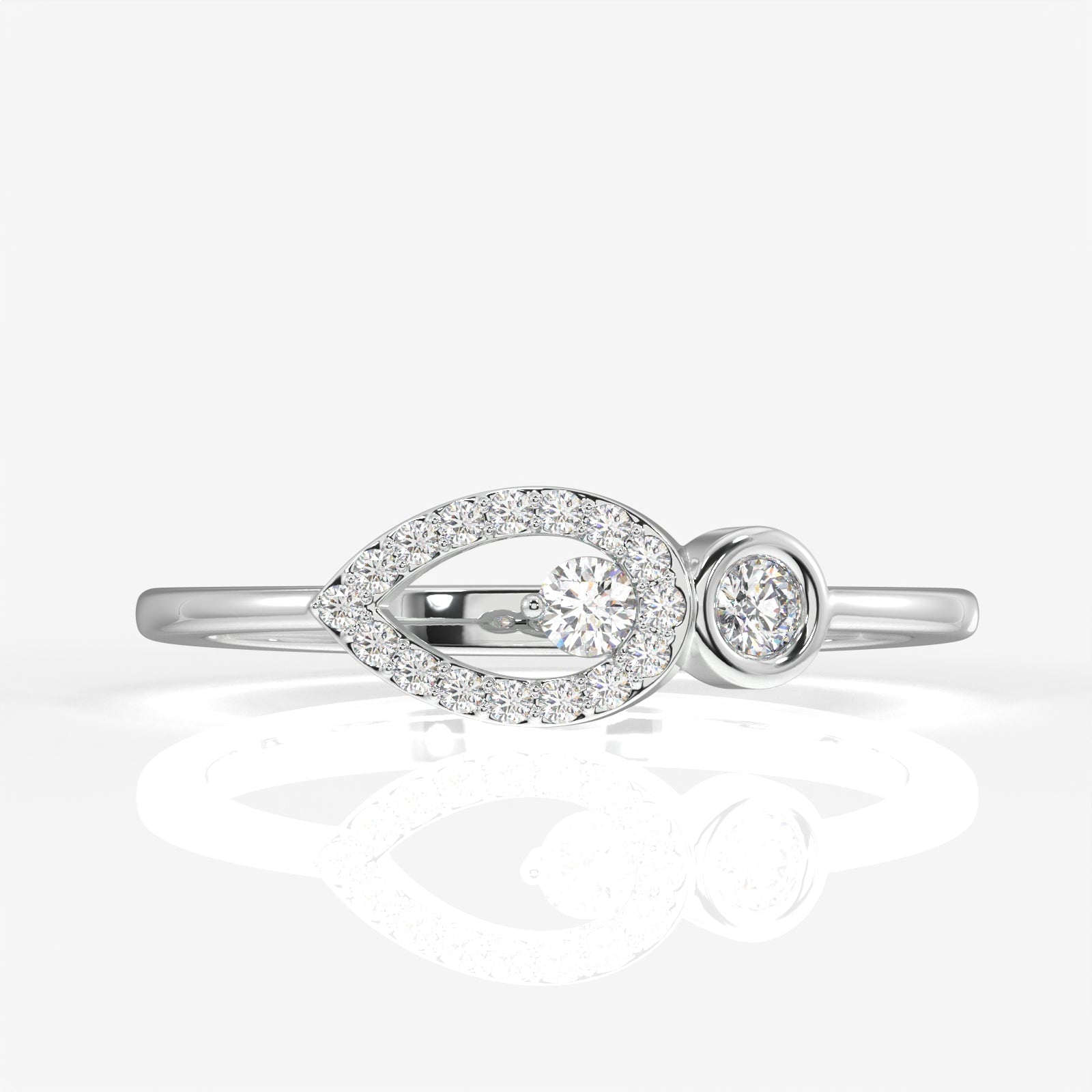 Buy Caratbazaar Teardrop Glow Lab Grown Diamond 18k Gold Ring