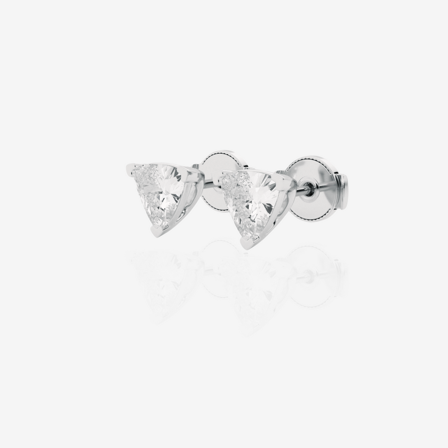 Buy Caratbazaar Trillion Cut Lab Grown Diamond Certified Stud 14k Gold Earrings