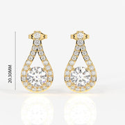 Buy Caratbazaar Twilight Sparkle Lab Grown Drop 14k Gold Earrings