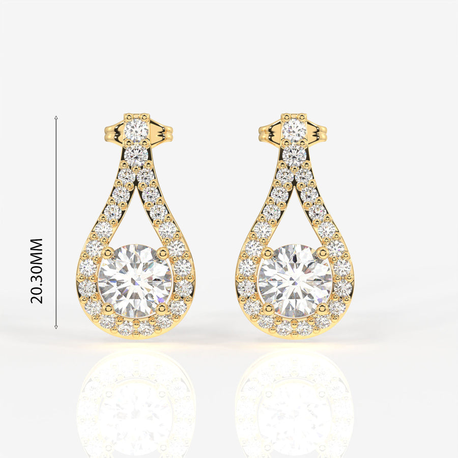 Buy Caratbazaar Twilight Sparkle Lab Grown Drop 14k Gold Earrings