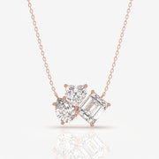 Buy Caratbazaar Cluster Trio Lab Grown Diamond Fashion 14k Gold Pendant
