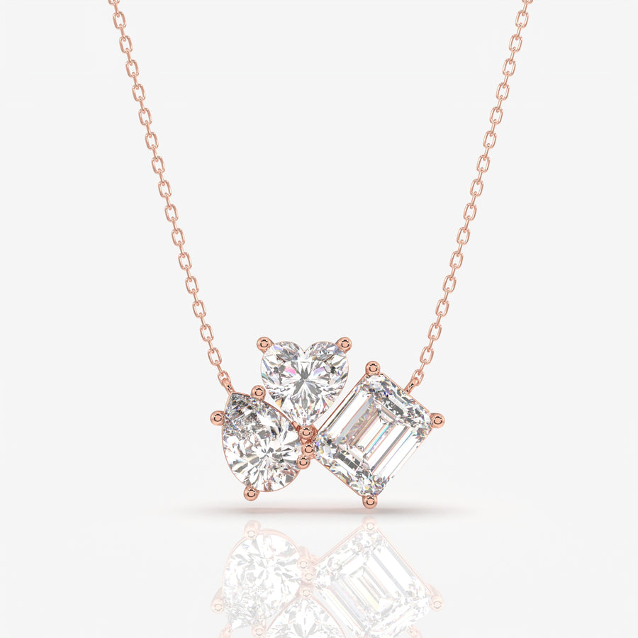 Buy Caratbazaar Cluster Trio Lab Grown Diamond Fashion 14k Gold Pendant