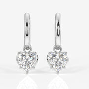 Buy Caratbazaar Heart Cut Lab Grown Diamond Dangler 14K Gold Earrings