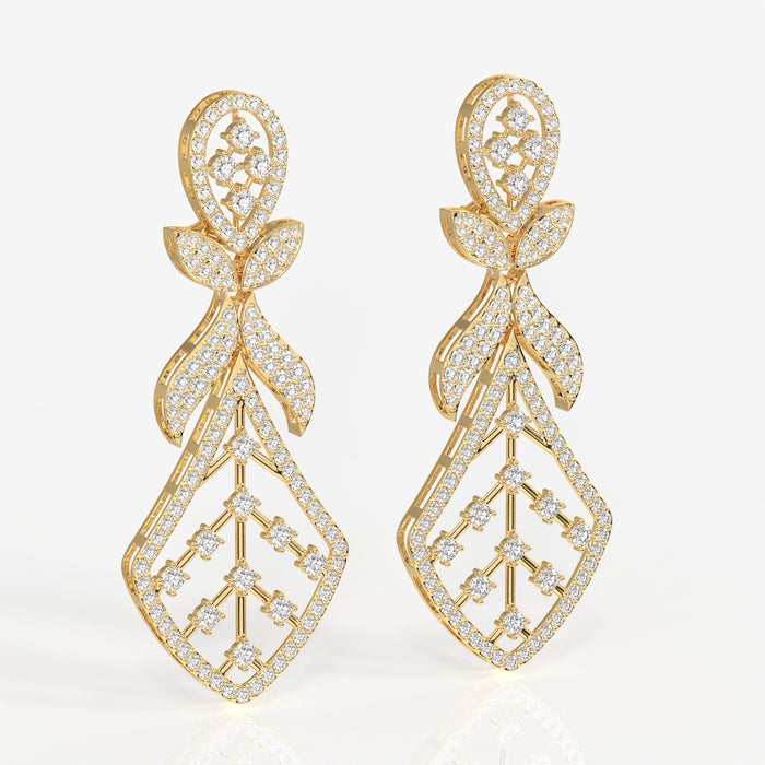 Buy Celestial Bow Moissanite Danglers 14k Gold Earrings