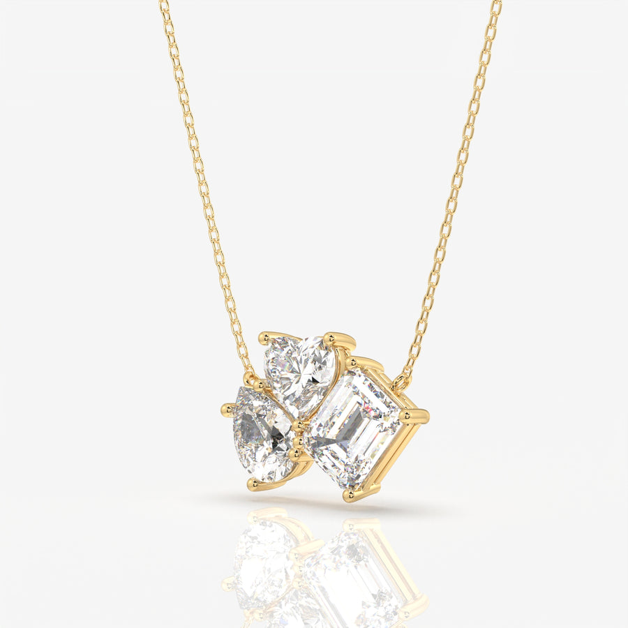 Buy Cluster Trio Lab Grown Diamond Fashion 14k Gold Pendant