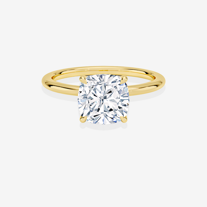 Buy Cushion Cut Lab Grown Diamond Petite Solitaire Engagement 14k Gold Ring