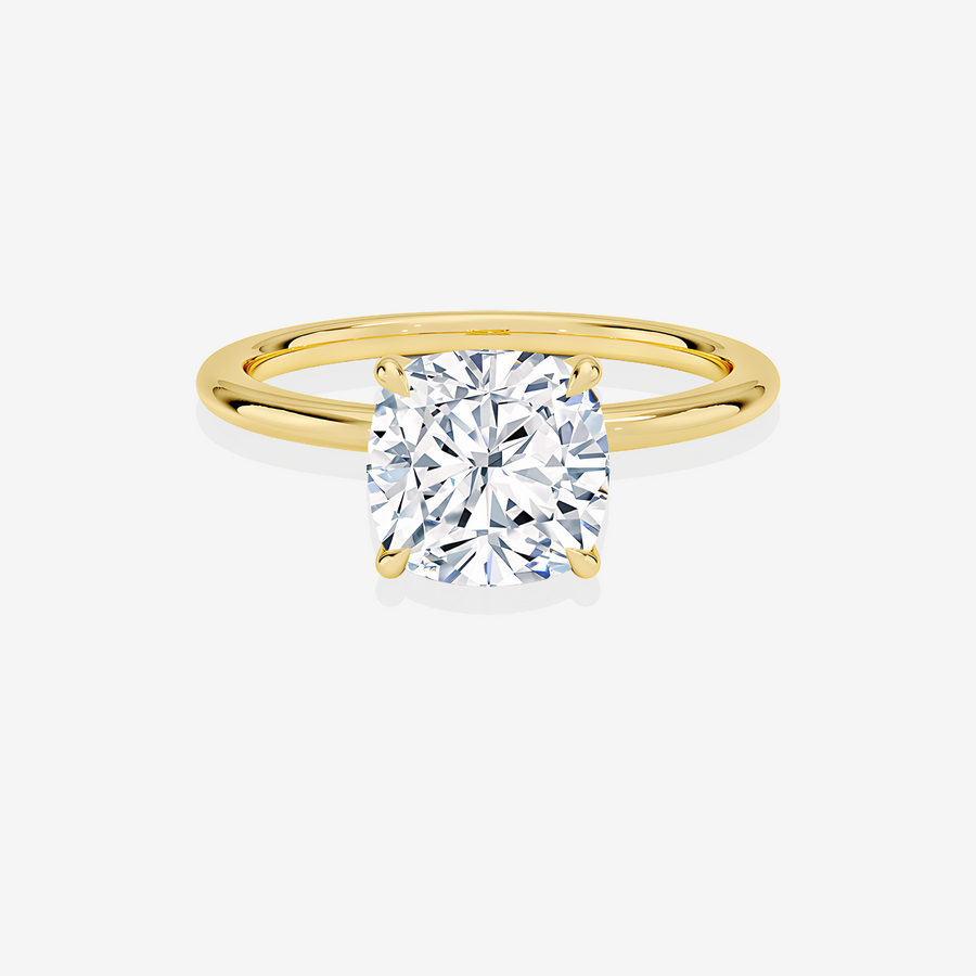 Buy Cushion Cut Lab Grown Diamond Petite Solitaire Engagement 14k Gold Ring