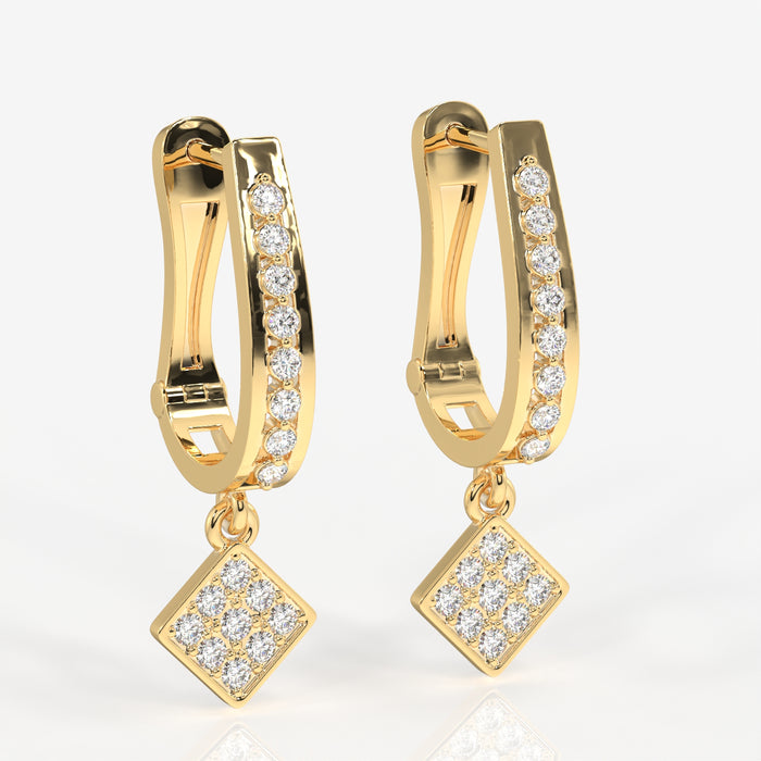 Buy Diamond Dew Lab Grown Hoops 14k Gold Earrings