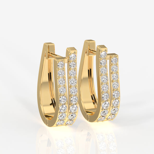 Buy Dual Gleam Lab Grown Hoop 14k Gold Earrings