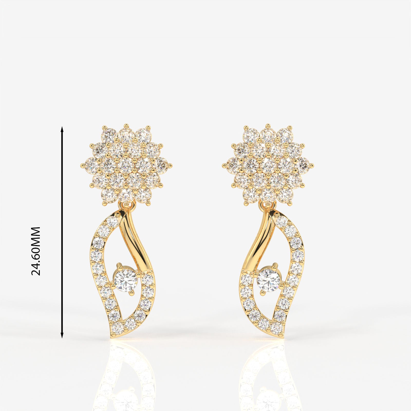 Buy Elara Lab Grown Diamond Designer 18k Gold Earrings